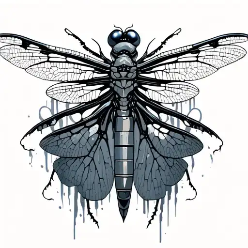 Mechanical Dragonfly tattoo design idea