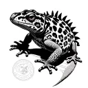 Leopard Gecko temple plant's tattoo design idea