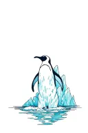 Iceberg,sea,penguin tattoo design idea