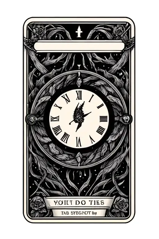 Tarot card featuring time tattoo design idea