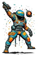 Coverup Space tattoo design idea