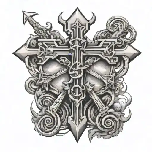 the three nails as a cross made tattoo design idea