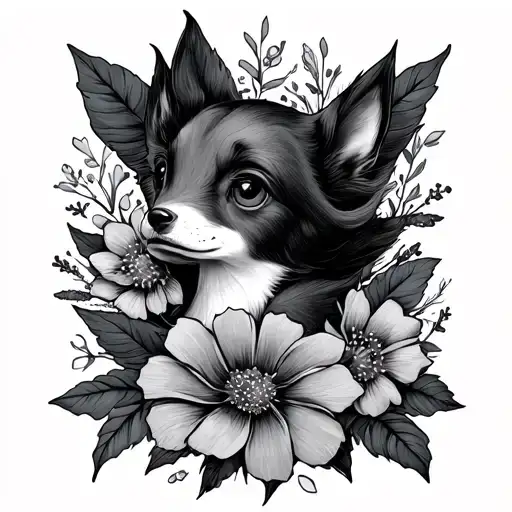 Little Dipper with a floral twist tattoo design idea