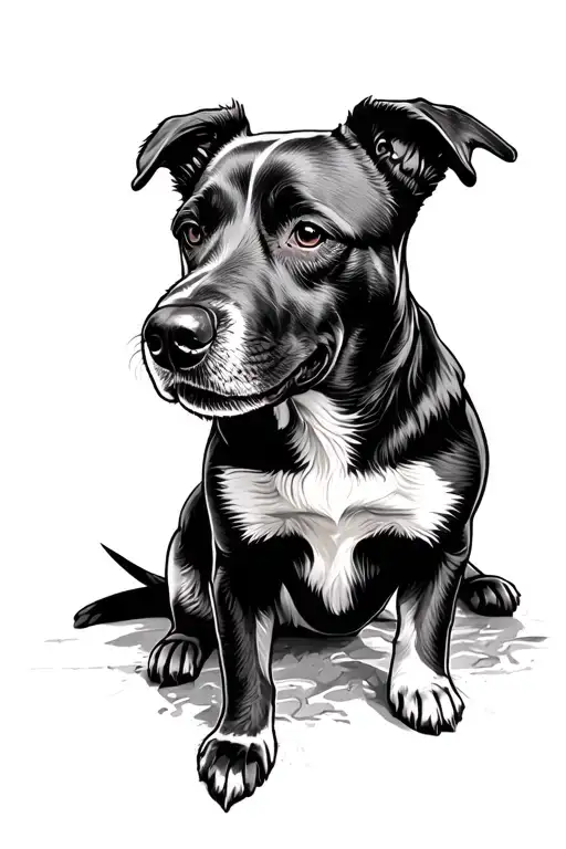 Dog Memorial Piece tattoo design idea