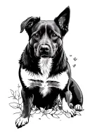 Dog Memorial Piece tattoo design idea