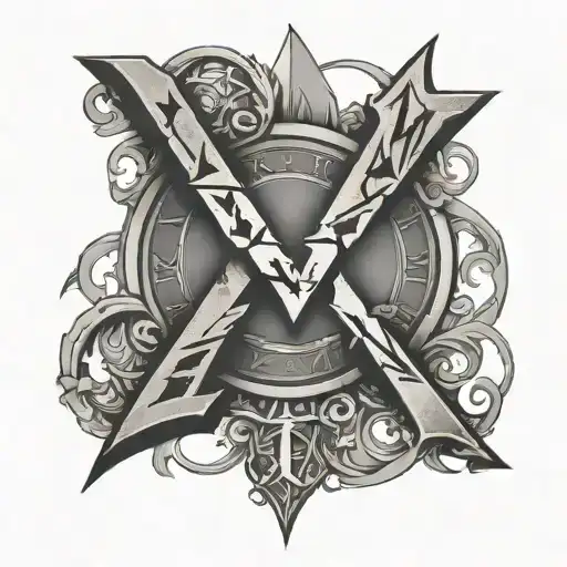 roman numeral 444 tattoo design idea
