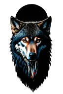 WOLF MOON NATIVE AMERICAN tattoo design idea