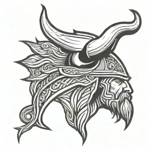 Minnesota vikings horn tattoo design idea