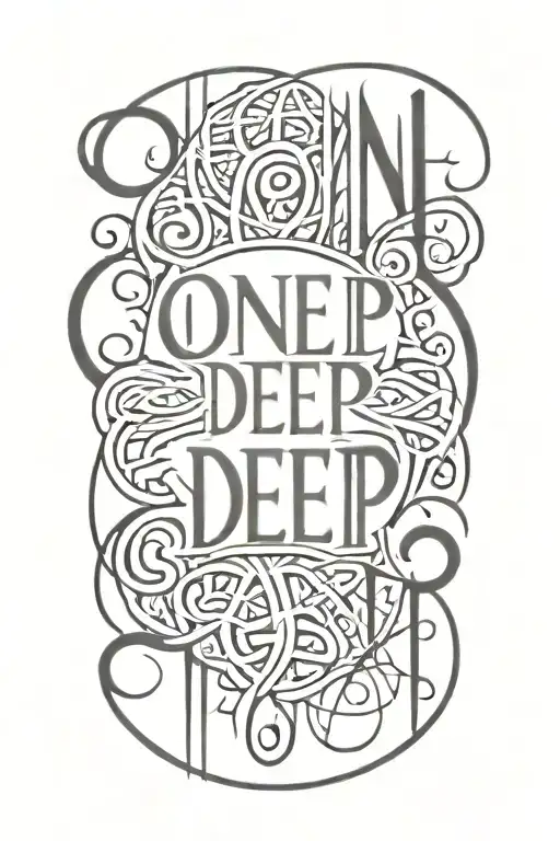 One Deep lettering tattoo design incorporating tattoo design idea