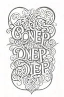 One Deep lettering tattoo design incorporating tattoo design idea