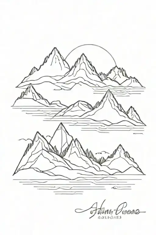 MOUNTAINS AND OCEANS  tattoo design idea