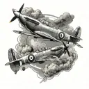 RAF spitfire, Typhoon and Globemaster C17 aircraft flying tattoo design idea