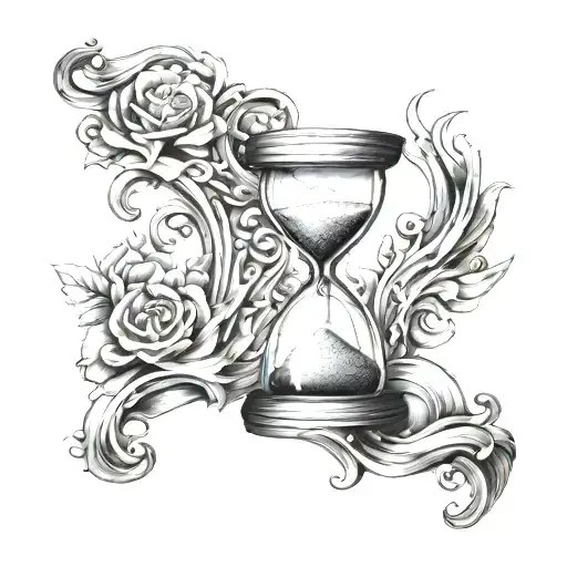 hour glass time waits for no one tattoo design idea