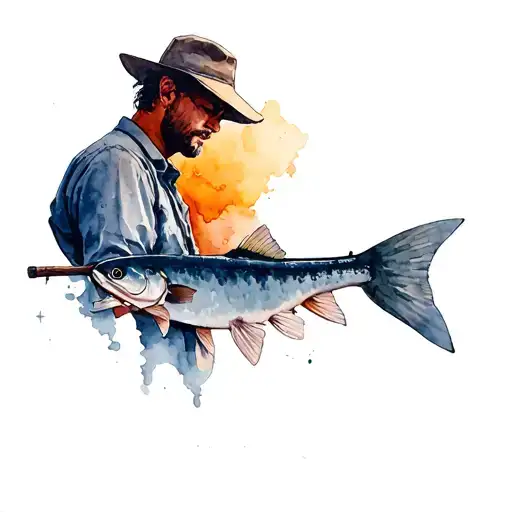 fisher man tattoo design idea
