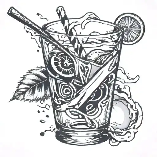 Dart hitting a glass tattoo design idea