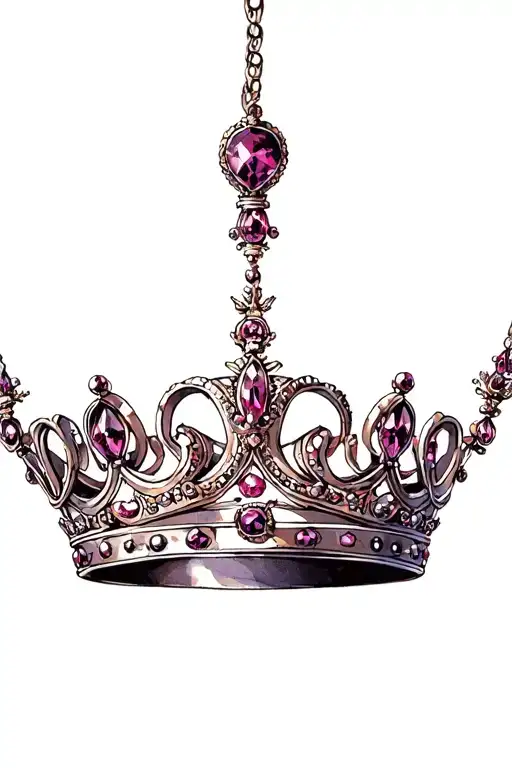Queens Crown with chandelier type 'gems' hanging tattoo design idea