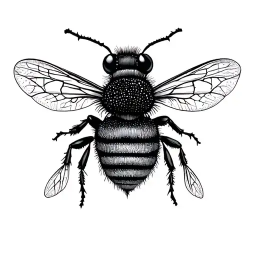 I want a minimalist, abstract tattoo of a bee with fine continuous lines, designed to be cute, feminine, and decorated w tattoo design idea