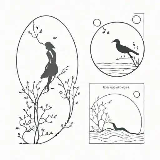 A minimalist, romantic silhouette, serendipity tattoo design idea