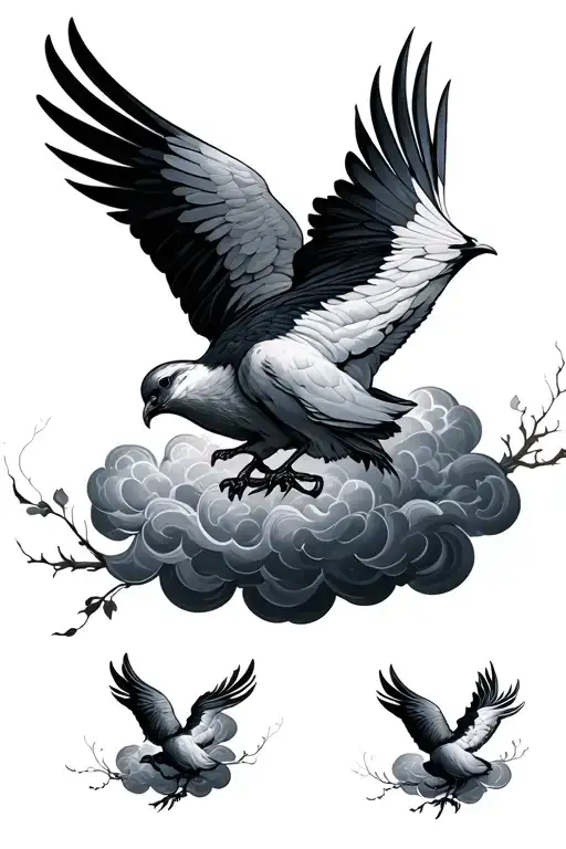 Cross Colombe Cloud tattoo design idea