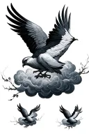 Cross Colombe Cloud tattoo design idea