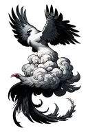 Cross Colombe Cloud tattoo design idea