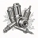 piston rods spark plugs nitrous tattoo design idea