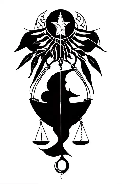 libra zodiac sign tattoo design idea