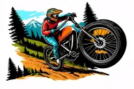 Girly mountain biker tattoo design idea