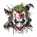 joker heavy smile tattoo design idea