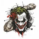 joker heavy smile tattoo design idea