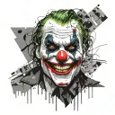 joker heavy smile tattoo design idea