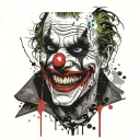 joker heavy smile tattoo design idea