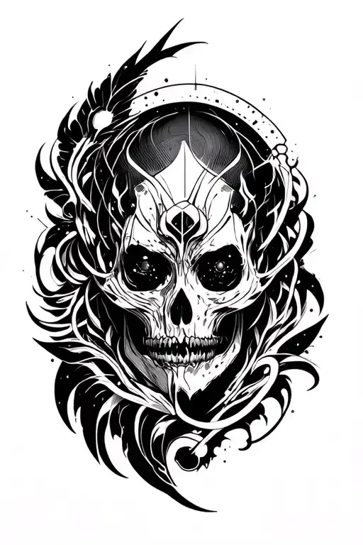 cyber sigilism tattoo design idea