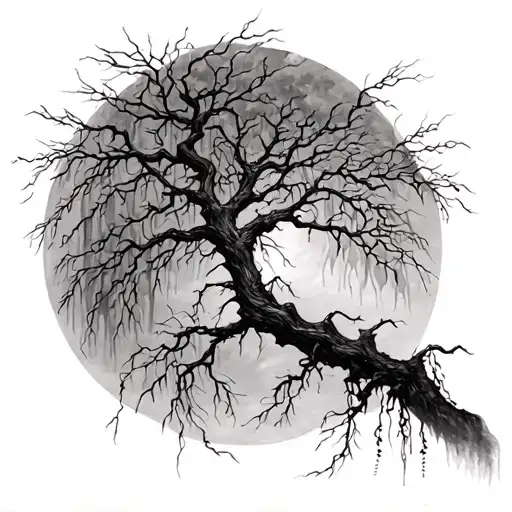 large willow with branches wropping down my arms this will be on my back tattoo design idea