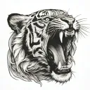 a tiger roaring tattoo design idea