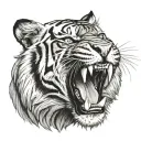 a tiger roaring tattoo design idea
