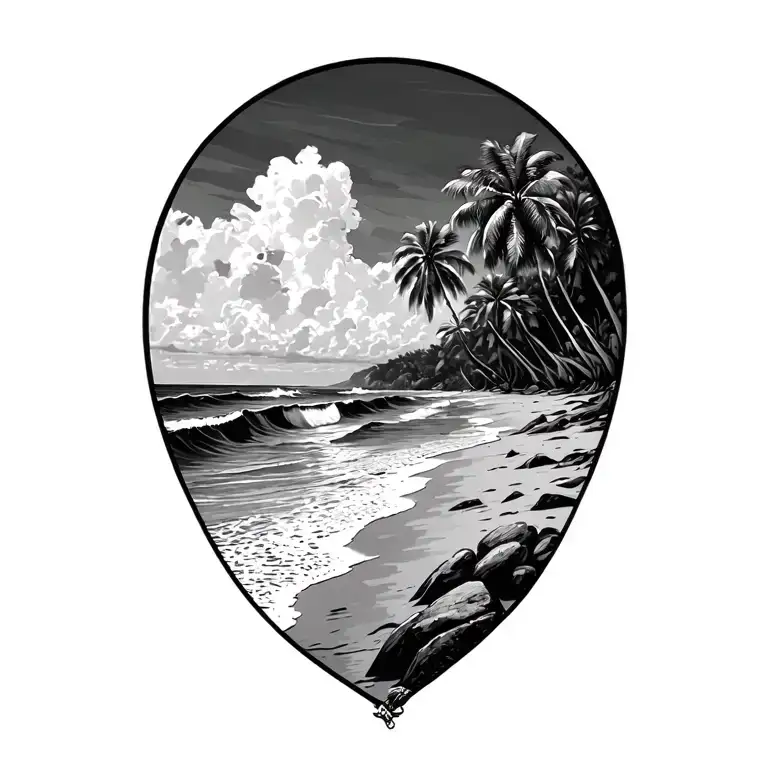 Costa Rica Pacific Coast Beach tattoo design idea
