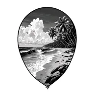 Costa Rica Pacific Coast Beach tattoo design idea