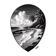 Costa Rica Pacific Coast Beach tattoo design idea