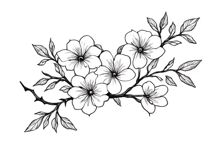 dogwood flowers and branches tattoo design idea