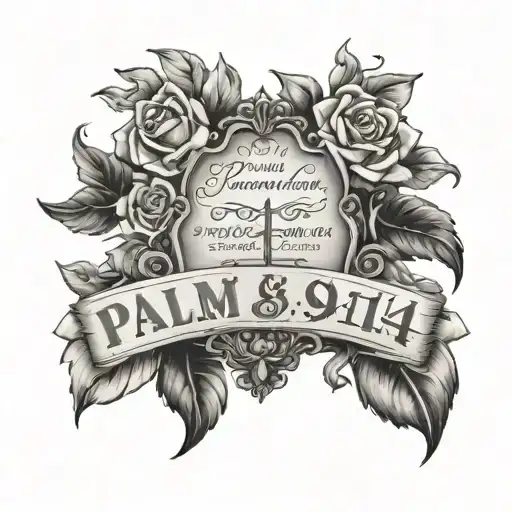 Bible scripture psalms 91:14-16 thigh tattoo tattoo design idea