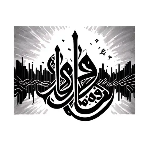 tatoo on my wrist: soundwave + Arabic calligraphy + date tattoo design idea