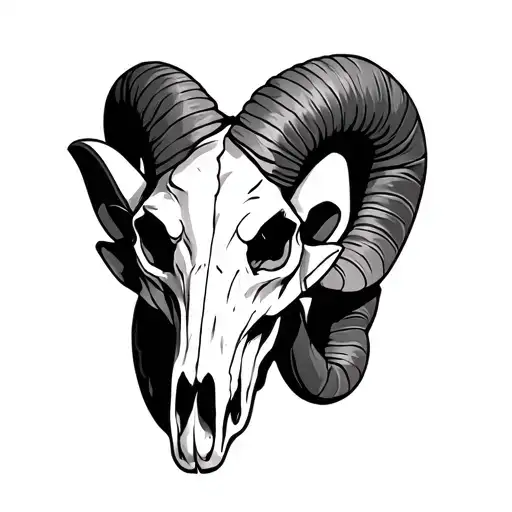 Ram Skull tattoo design idea