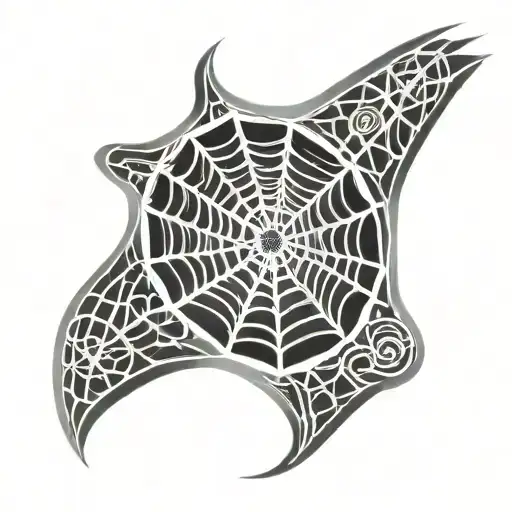 Maori spider web on elbow tattoo design idea