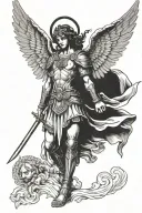 Saint Michael the Archangel tattoo design idea