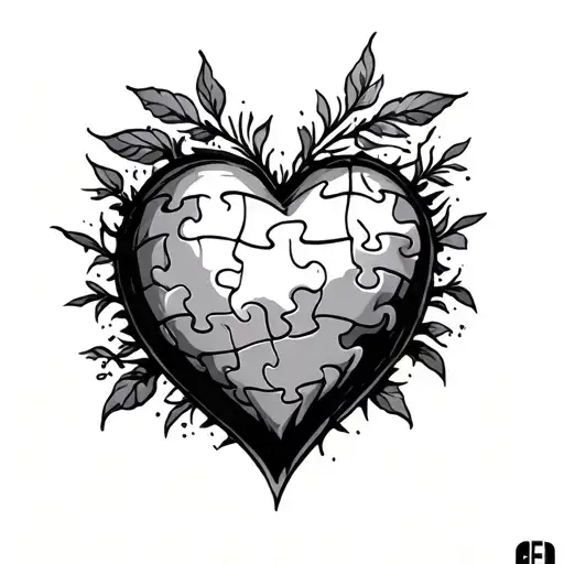 Heart Puzzle Piece tattoo design idea