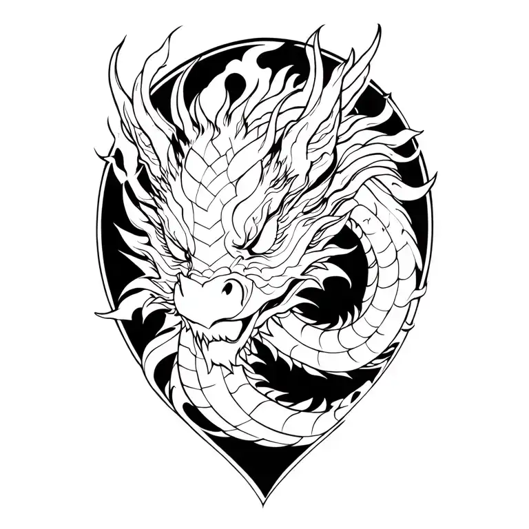sleeping dragon tattoo design idea