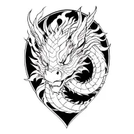 sleeping dragon tattoo design idea