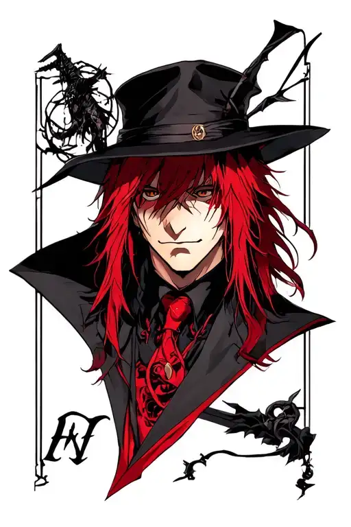 Alucard Hellsing anime tattoo design idea