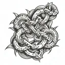 broken chain in knee tattoo design idea